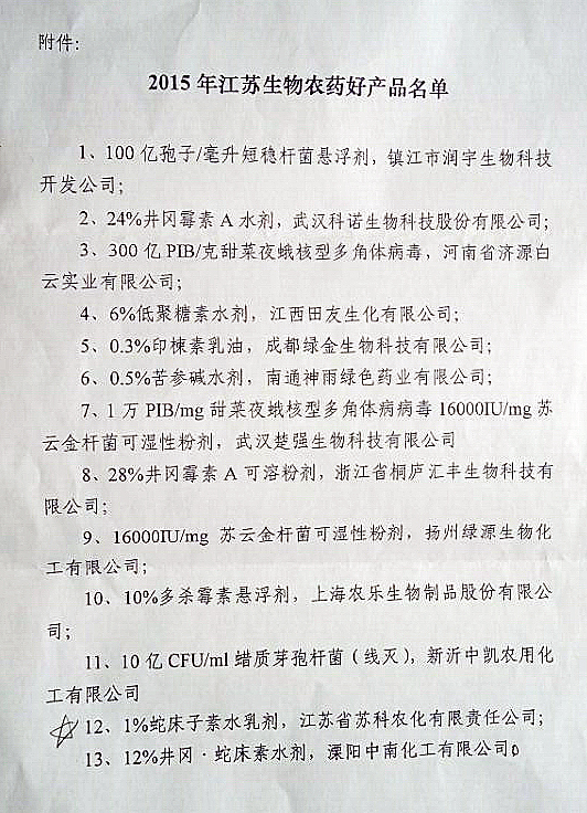 华体会hth·（体育）（中国）官方网站产品被评为江苏省生物农药好产品